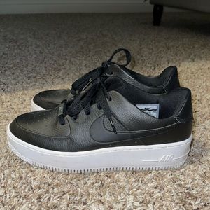black platform nike air force 1s